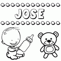 Nome José para pintar. Desenhos de todos os nomes para colorir