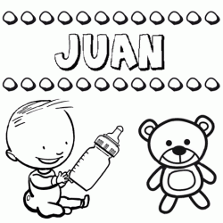 Nome Juan para pintar. Desenhos de todos os nomes para colorir