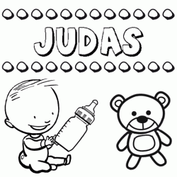 Nome Judas para pintar. Desenhos de todos os nomes para colorir