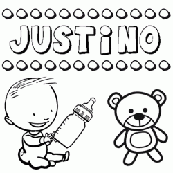 Nome Justino para pintar. Desenhos de todos os nomes para colorir