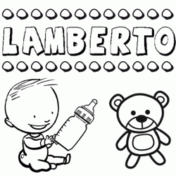Nome Lamberto para pintar. Desenhos de todos os nomes para colorir