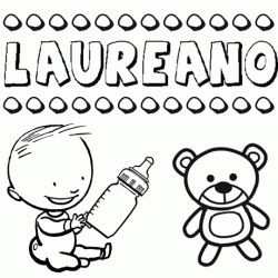 Nome Laureano para pintar. Desenhos de todos os nomes para colorir