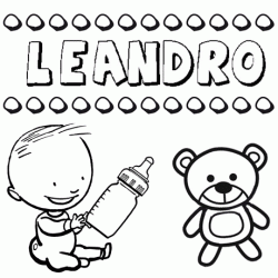 Nome Leandro para pintar. Desenhos de todos os nomes para colorir