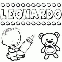 Nome Leonardo para pintar. Desenhos de todos os nomes para colorir