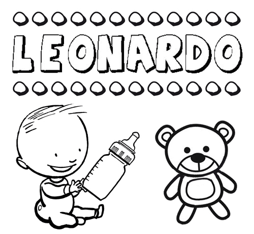 Nome Leonardo para pintar. Desenhos de todos os nomes para colorir
