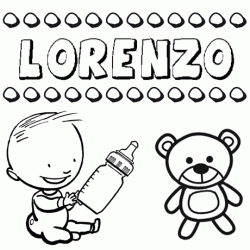 Nome Lorenzo para pintar. Desenhos de todos os nomes para colorir