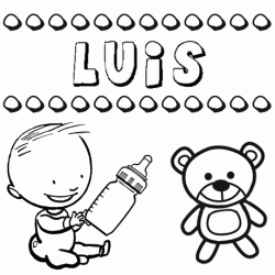 Nome Luis para pintar. Desenhos de todos os nomes para colorir