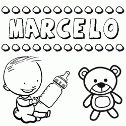 Nome Marcelo para pintar. Desenhos de todos os nomes para colorir