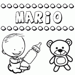 Nome Mario para pintar. Desenhos de todos os nomes para colorir