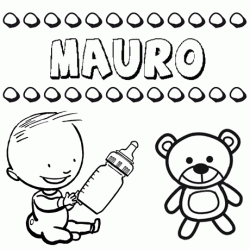 Nome Mauro para pintar. Desenhos de todos os nomes para colorir