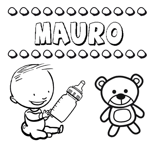 Nome Mauro para pintar. Desenhos de todos os nomes para colorir