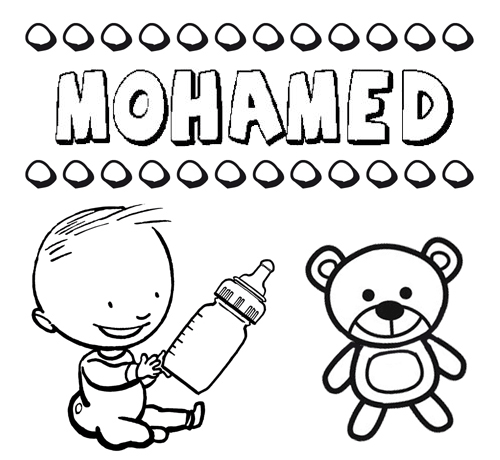 Nome Mohamed para pintar. Desenhos de todos os nomes para colorir