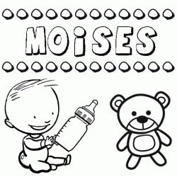 Nome Moisés para pintar. Desenhos de todos os nomes para colorir
