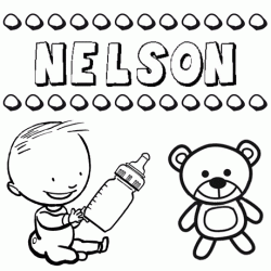 Nome Nelson para pintar. Desenhos de todos os nomes para colorir