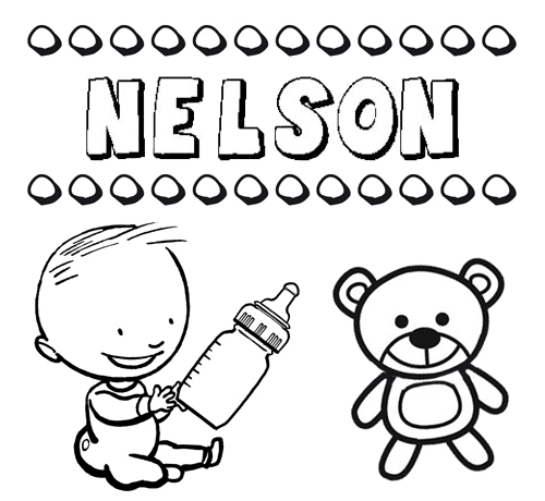 Nome Nelson para pintar. Desenhos de todos os nomes para colorir