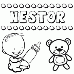 Nome Néstor para pintar. Desenhos de todos os nomes para colorir