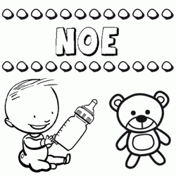 Nome Noé para pintar. Desenhos de todos os nomes para colorir