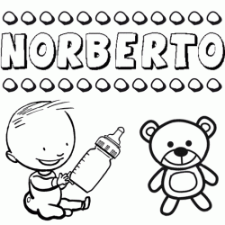 Nome Norberto para pintar. Desenhos de todos os nomes para colorir