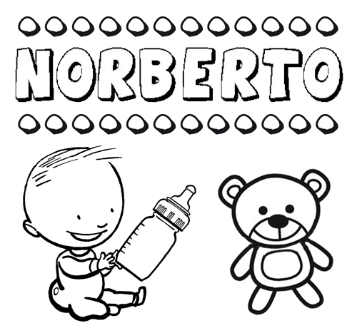 Nome Norberto para pintar. Desenhos de todos os nomes para colorir