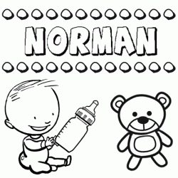 Nome Norman para pintar. Desenhos de todos os nomes para colorir