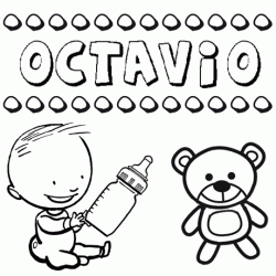 Nome Octavio para pintar. Desenhos de todos os nomes para colorir