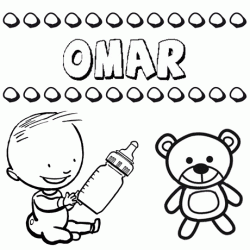 Nome Omar para pintar. Desenhos de todos os nomes para colorir