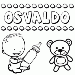 Nome Osvaldo para pintar. Desenhos de todos os nomes para colorir