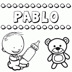 Nome Pablo para pintar. Desenhos de todos os nomes para colorir