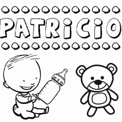 Nome Patricio para pintar. Desenhos de todos os nomes para colorir