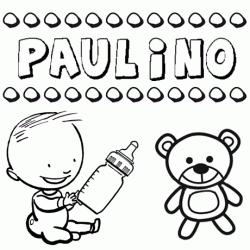 Nome Paulino para pintar. Desenhos de todos os nomes para colorir