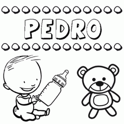 Nome Pedro para pintar. Desenhos de todos os nomes para colorir