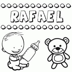 Nome Rafael para pintar. Desenhos de todos os nomes para colorir