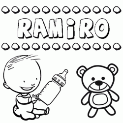 Nome Ramiro para pintar. Desenhos de todos os nomes para colorir