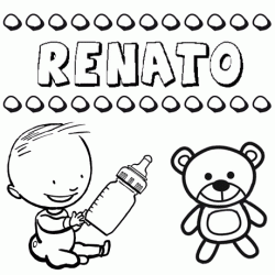 Nome Renato para pintar. Desenhos de todos os nomes para colorir