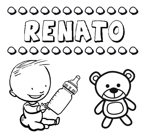 Nome Renato para pintar. Desenhos de todos os nomes para colorir