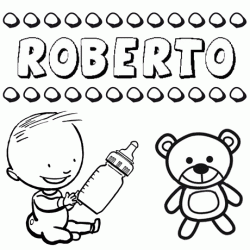 Nome Roberto para pintar. Desenhos de todos os nomes para colorir