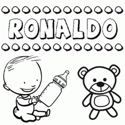 Nome Ronaldo para pintar. Desenhos de todos os nomes para colorir