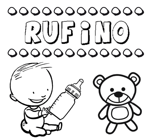 Nome Rufino para pintar. Desenhos de todos os nomes para colorir