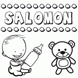 Nome Salomón para pintar. Desenhos de todos os nomes para colorir