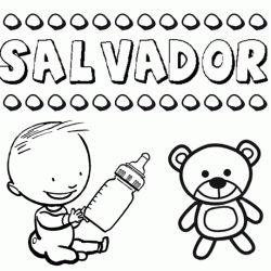 Nome Salvador para pintar. Desenhos de todos os nomes para colorir
