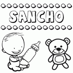Nome Sancho para pintar. Desenhos de todos os nomes para colorir