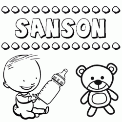 Nome Sansón para pintar. Desenhos de todos os nomes para colorir