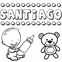 Nome Santiago para pintar. Desenhos de todos os nomes para colorir