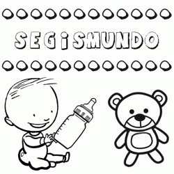 Nome Segismundo para pintar. Desenhos de todos os nomes para colorir