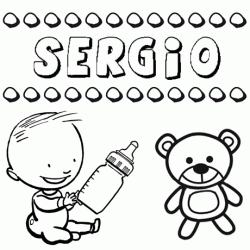 Nome Sergio para pintar. Desenhos de todos os nomes para colorir