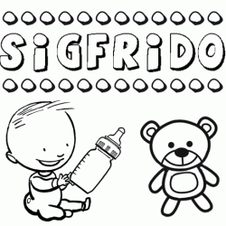 Nome Sigfrido para pintar. Desenhos de todos os nomes para colorir