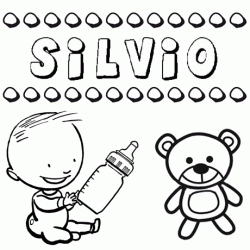 Nome Silvio para pintar. Desenhos de todos os nomes para colorir