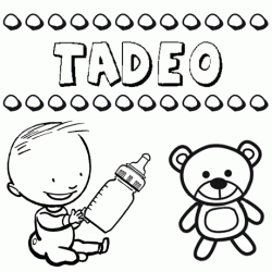 Nome Tadeo para pintar. Desenhos de todos os nomes para colorir
