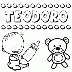 Nome Teodoro para pintar. Desenhos de todos os nomes para colorir