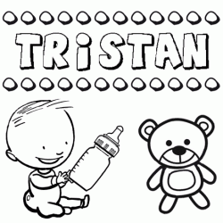 Nome Tristán para pintar. Desenhos de todos os nomes para colorir
